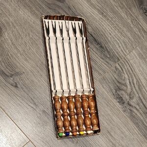 Vintage Set Of 6 1970's Fondue Forks